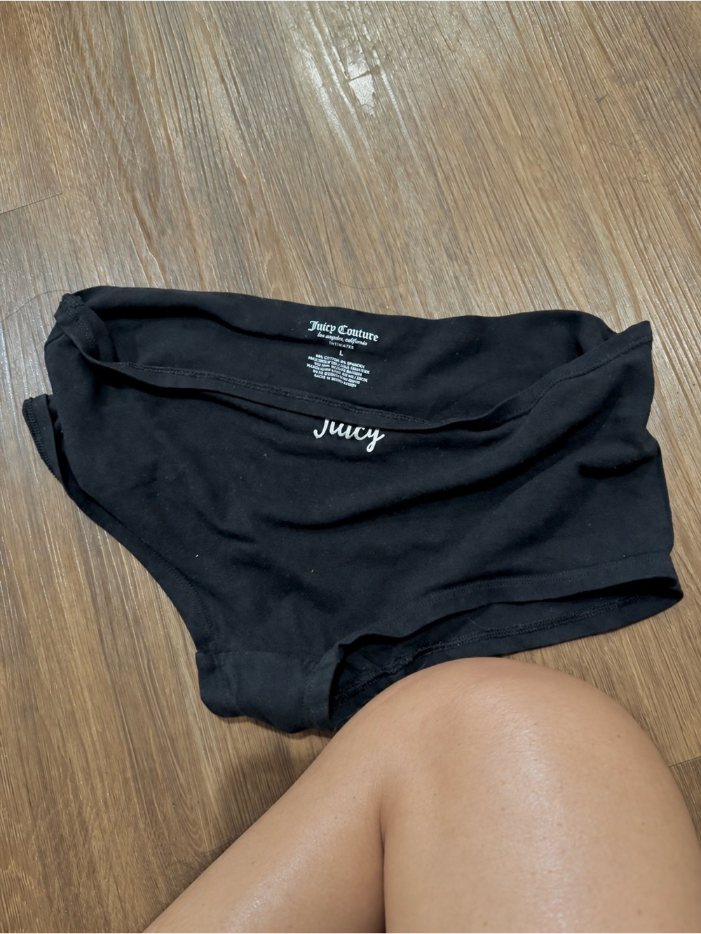 Juicy Couture Black Cotton Boyshorts